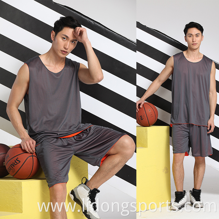 Reversible basketball jersey unfiroms accept your own design custom breathable fabric basketball wear